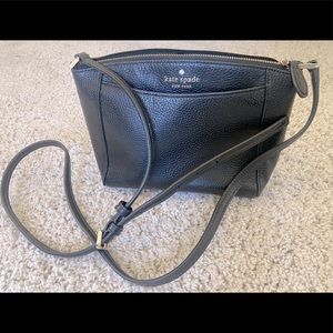 Kate Spade Monica cross body in black pebbled leather